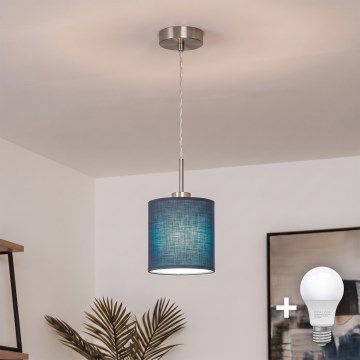 Brilagi - Lustre LED suspenso por cabo NUBILA 1xE27/60W/230V Ø 14 cm azul escuro
