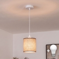 BRILAGI - Lustre LED suspenso por cabo NUBILA 1xE27/60W/230V Ø 14 cm branco/castanho