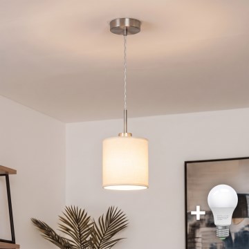Brilagi - Lustre LED suspenso por cabo NUBILA 1xE27/60W/230V Ø 14 cm creme