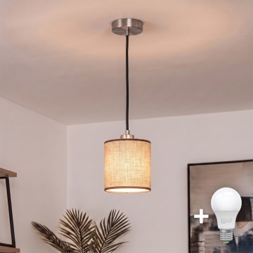 Brilagi - Lustre LED suspenso por cabo NUBILA 1xE27/60W/230V Ø 14 cm preto/castanho