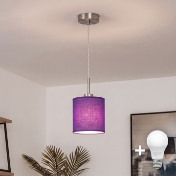 Brilagi - Lustre LED suspenso por cabo NUBILA 1xE27/60W/230V Ø 14 cm roxo