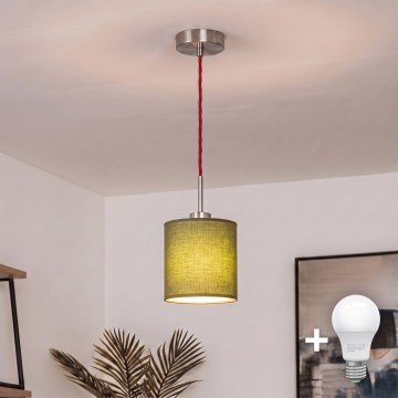 Brilagi - Lustre LED suspenso por cabo NUBILA 1xE27/60W/230V Ø 14 cm vermelho/verde