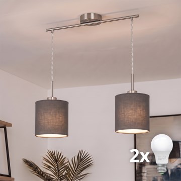 Brilagi - Lustre LED suspenso por cabo NUBILA 2xE27/60W/230V antracite