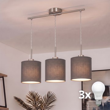 Brilagi - Lustre LED suspenso por cabo NUBILA 3xE27/60W/230V antracite