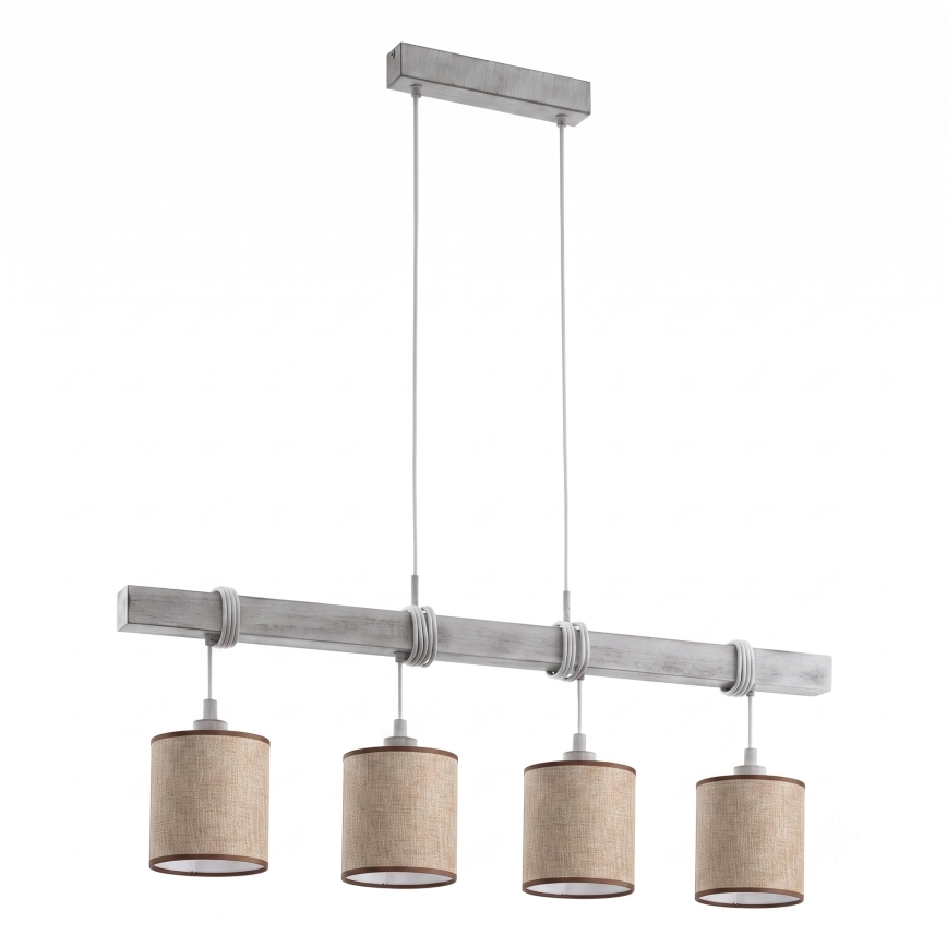 Brilagi - Lustre LED suspenso por cabo NUBILA 4xE27/60W/230V cinza/marrom