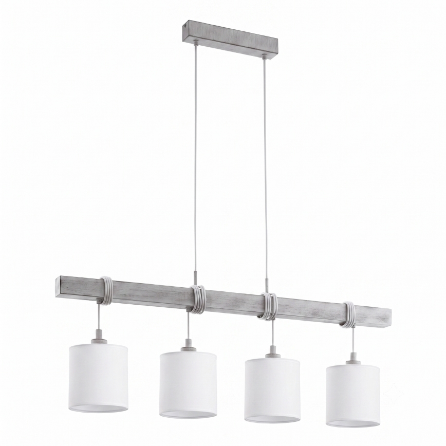 BRILAGI - Lustre LED suspenso por cabo NUBILA 4xE27/60W/230V cinzento/branco
