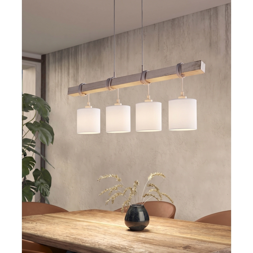 BRILAGI - Lustre LED suspenso por cabo NUBILA 4xE27/60W/230V cinzento/branco