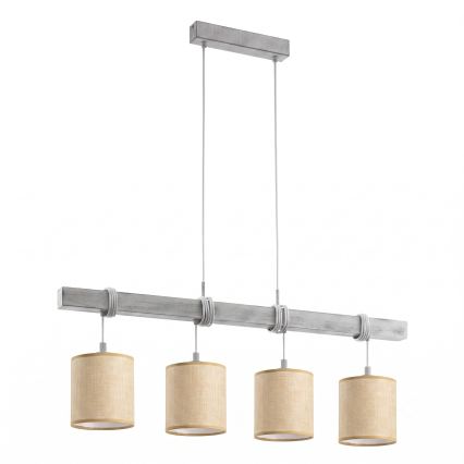BRILAGI - Lustre LED suspenso por cabo NUBILA 4xE27/60W/230V cinzento/castanho claro