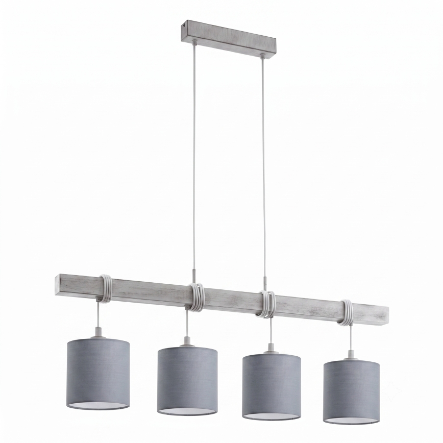 BRILAGI - Lustre LED suspenso por cabo NUBILA 4xE27/60W/230V cinzento claro