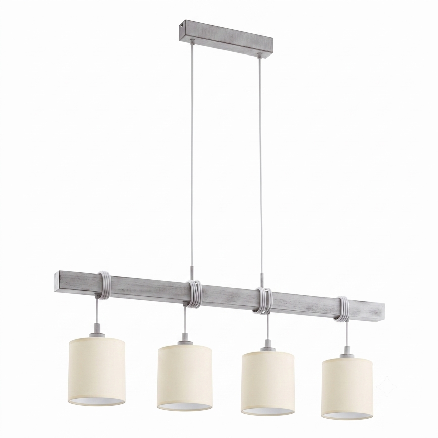 Brilagi - Lustre LED suspenso por cabo NUBILA 4xE27/60W/230V cinzento/creme