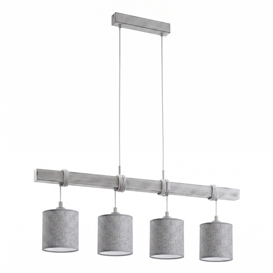 Brilagi - Lustre LED suspenso por cabo NUBILA 4xE27/60W/230V cinzento