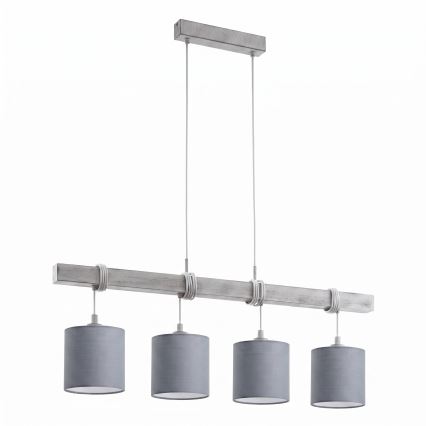 Brilagi - Lustre LED suspenso por cabo NUBILA 4xE27/60W/230V cinzento
