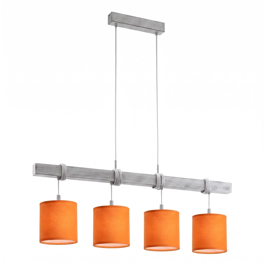 Brilagi - Lustre LED suspenso por cabo NUBILA 4xE27/60W/230V cinzento/laranja