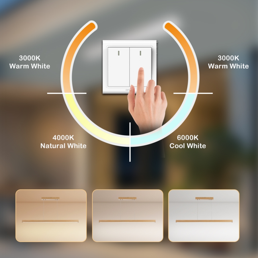 Brilagi - Lustre LED suspenso por cabo OAK LED/30W/230V 3000/4500/6000K carvalho
