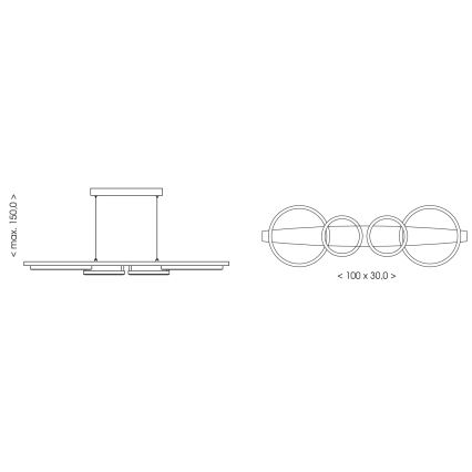Brilagi - Lustre LED suspenso por cabo PLANK LED/35W/230V 4000K 30x100 cm madeira