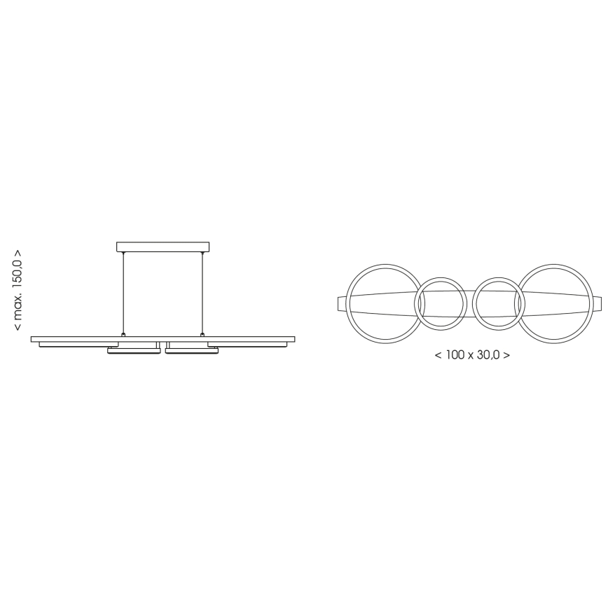 Brilagi - Lustre LED suspenso por cabo PLANK LED/35W/230V 4000K 30x100 cm madeira