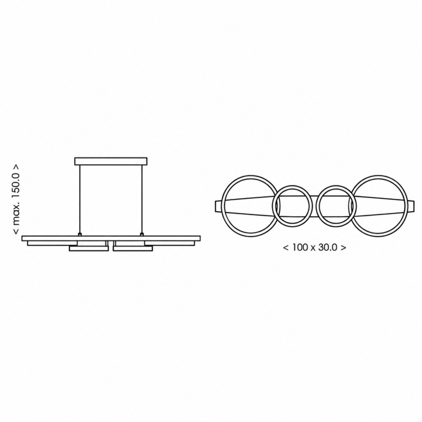 BRILAGI - Lustre LED suspenso por cabo PLANK LED/35W/230V 4000K 30x100 cm madeira