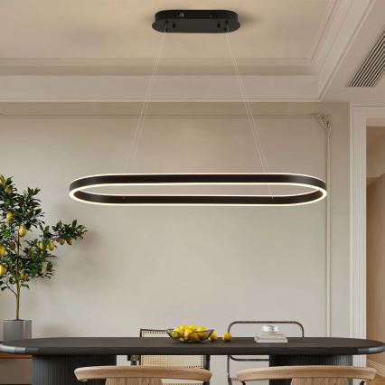 Brilagi - Lustre LED suspenso por cabo PONDIE LED/43W/230V 80x30 cm preto