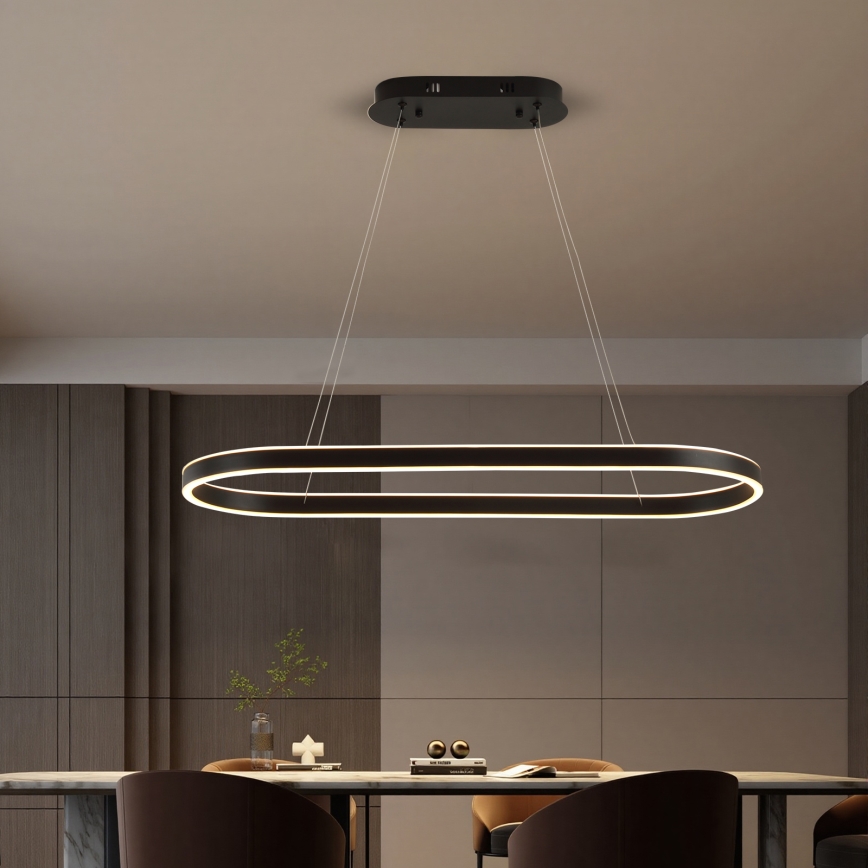 Brilagi - Lustre LED suspenso por cabo PONDIE LED/43W/230V 80x30 cm preto