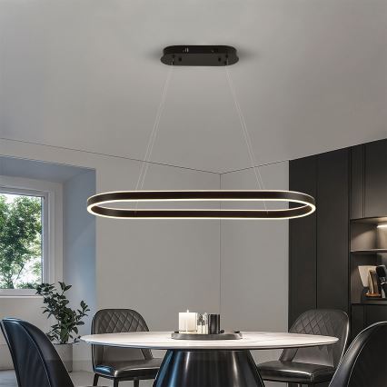Brilagi - Lustre LED suspenso por cabo PONDIE LED/43W/230V 80x30 cm preto