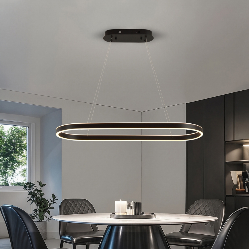 Brilagi - Lustre LED suspenso por cabo PONDIE LED/43W/230V 80x30 cm preto
