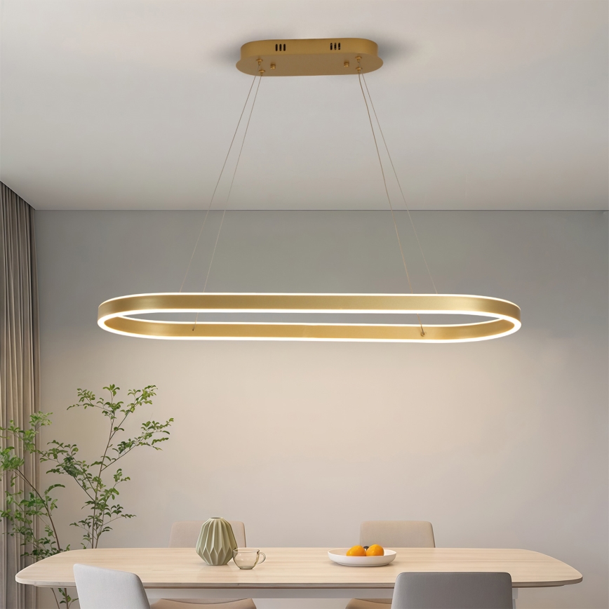 Brilagi - Lustre LED suspenso por cabo PONDIE LED/44W/230V 80x30 cm dourado