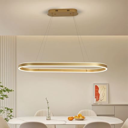 Brilagi - Lustre LED suspenso por cabo PONDIE LED/44W/230V 80x30 cm dourado
