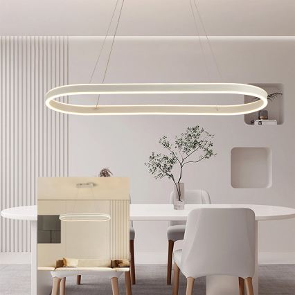 Brilagi - Lustre LED suspenso por cabo PONDIE LED/45W/230V 80x30 cm branco