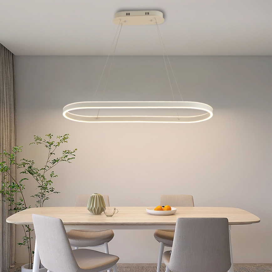 Brilagi - Lustre LED suspenso por cabo PONDIE LED/45W/230V 80x30 cm branco