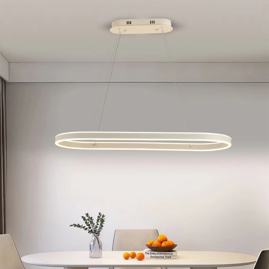 Brilagi - Lustre LED suspenso por cabo PONDIE LED/45W/230V 80x30 cm branco