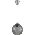 Brilagi - Lustre LED suspenso por cabo RETRO GLASS 1xE27/60W/230V diâmetro 18 cm prata/cinza fumê
