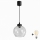 Brilagi - Lustre LED suspenso por cabo RETRO GLASS 1xE27/60W/230V diâmetro 25 cm preto/transparente