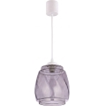 Brilagi - Lustre LED suspenso por cabo RETRO GLASS 1xE27/60W/230V, diâmetro 26 cm, branco/cinzento fumado