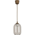 Brilagi - Lustre LED suspenso por cabo RETRO GLASS 1xE27/60W/230V Ø 14 cm castanho/cinzento fumado
