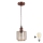 Brilagi - Lustre LED suspenso por cabo RETRO GLASS 1xE27/60W/230V Ø 14 cm cobre/bege fumê