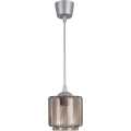 Brilagi - Lustre LED suspenso por cabo RETRO GLASS 1xE27/60W/230V Ø 15 cm prateado/bege fumê