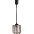 Brilagi - Lustre LED suspenso por cabo RETRO GLASS 1xE27/60W/230V Ø 15 cm preto/bege fumê