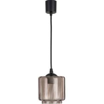 Brilagi - Lustre LED suspenso por cabo RETRO GLASS 1xE27/60W/230V Ø 15 cm preto/bege fumê