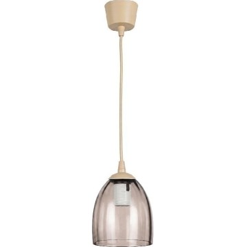 Brilagi - Lustre LED suspenso por cabo RETRO GLASS 1xE27/60W/230V Ø 17 cm bege/fumê