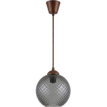 Brilagi - Lustre LED suspenso por cabo RETRO GLASS 1xE27/60W/230V Ø 18 cm castanho/cinzento fumado