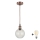 Brilagi - Lustre LED suspenso por cabo RETRO GLASS 1xE27/60W/230V Ø 18 cm cobre/transparente