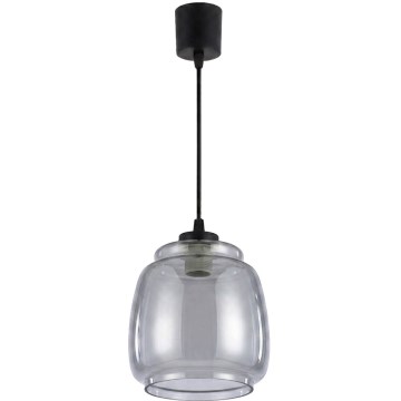 Brilagi - Lustre LED suspenso por cabo RETRO GLASS 1xE27/60W/230V Ø 26 cm preto/fumê