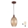 Brilagi - Lustre LED suspenso por cabo RETRO GLASS 1xE27/60W/230V Ø17 cm cobre/bege fumado