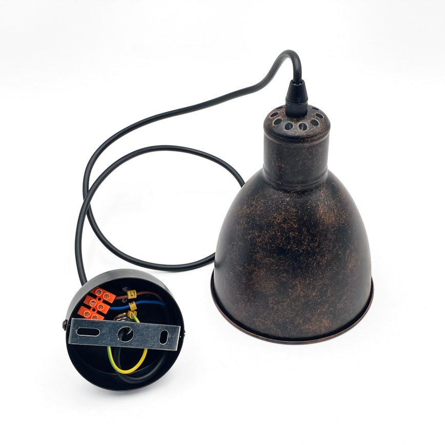 Brilagi - Lustre LED suspenso por cabo RIDDY 1xE27/60W/230V cobre/pátina