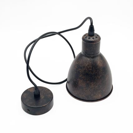 Brilagi - Lustre LED suspenso por cabo RIDDY 1xE27/60W/230V cobre/pátina