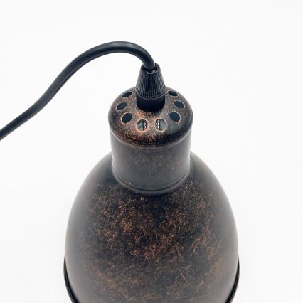 Brilagi - Lustre LED suspenso por cabo RIDDY 1xE27/60W/230V cobre/pátina