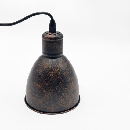 Brilagi - Lustre LED suspenso por cabo RIDDY 1xE27/60W/230V cobre/pátina