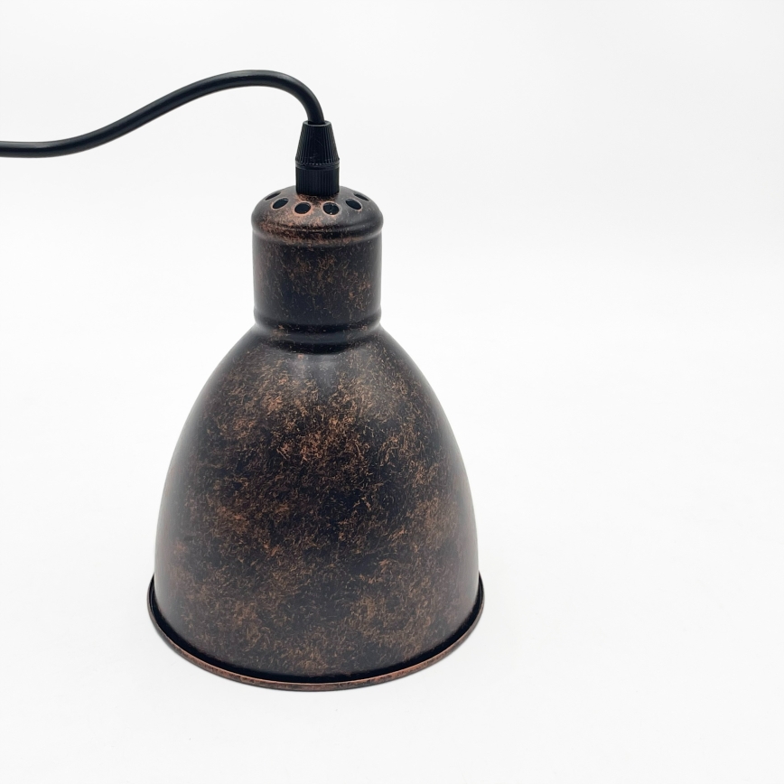 Brilagi - Lustre LED suspenso por cabo RIDDY 1xE27/60W/230V cobre/pátina