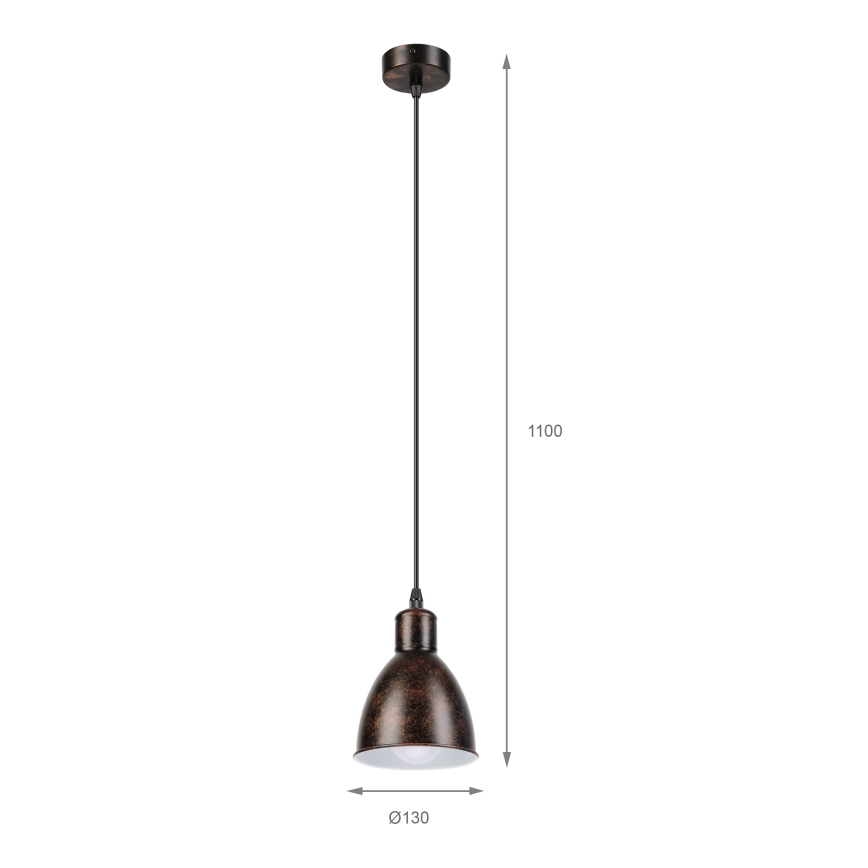 Brilagi - Lustre LED suspenso por cabo RIDDY 1xE27/60W/230V cobre/pátina