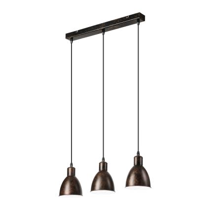 Brilagi - Lustre LED suspenso por cabo RIDDY 3xE27/60W/230V cobre/pátina